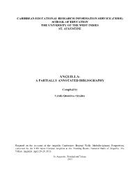 Anguilla: a Partially Annotated Bibliography