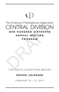 APA Central Division 2019 Annual Meeting Program