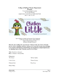 Chicken Little Study Guide Summer 2021