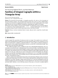 Families of Integral Cographs Within a Triangular Array Received July 3, 2020; Accepted November 8, 2020