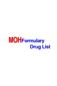Mohformulary Drug List Table of Content