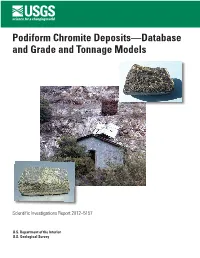 Podiform Chromite Deposits—Database and Grade and Tonnage Models