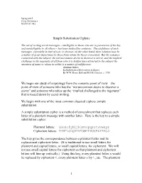 Simple Substitution and Caesar Ciphers