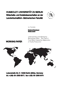 The Prevention of White-Collar Crime in the Food Sector. an Interdisciplinary Applied Research Approach