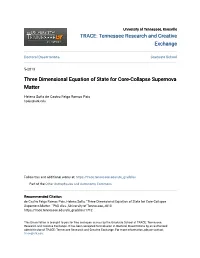 Three Dimensional Equation of State for Core-Collapse Supernova Matter