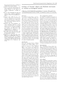 Ecology of Cirsium Vulgare and Silybum Marianum in Relation To
