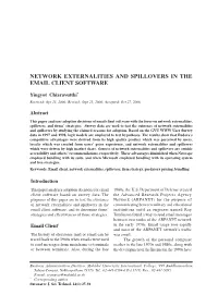 Network Externalities and Spillovers in the Email Client Software