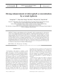 Strong Enhancement of Chlorophyll a Concentration by a Weak Typhoon