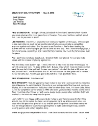 Teescripts.Com GREATS of GOLF INTERVIEW