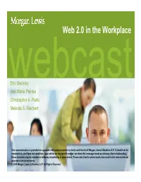 Web 2.0 in the Workplace