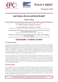 Last Chance for an Exit from Brexit?