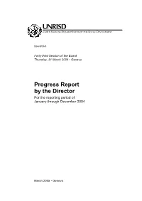 Progress Report by the Director for the Reporting Period of January Through December 2004