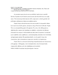 RHETT LYLE BENDER Annotated Bibliography of Published Saxophone Quartets (Soprano, Alto, Tenor, and Baritone) by American Composers (Under the Direction of KENNETH M