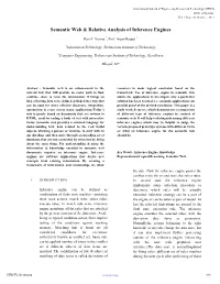 Semantic Web & Relative Analysis of Inference Engines