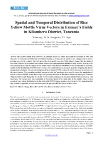 Spatial and Temporal Distribution of Rice Yellow Mottle Virus Vectors in Farmer’S Fields