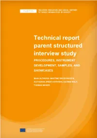 Technical Report Parent Structured Interview Study PROCEDURES, INSTRUMENT DEVELOPMENT, SAMPLES, AND