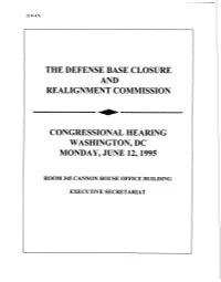 The Defense Base Closure Realignment Commission