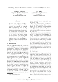 Training Automatic Transliteration Models on Dbpedia Data