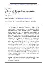 Violation of Bell Inequalities: Mapping the Conceptual Implications