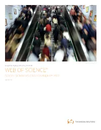 Web of Science® Social Sciences Citation Index® 2012 March Web of Science® - Social Sciences Citation Index Source Publications