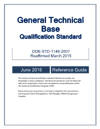 General Technical Base Qualification Standard