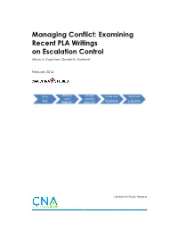 Managing Conflict: Examining Recent PLA Writings on Escalation Control Alison A