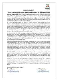 MMRC Committed to Follow Additional Measures for Noise Mitigation