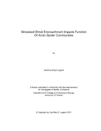 Simulated Shrub Encroachment Impacts Function of Arctic Spider Communities