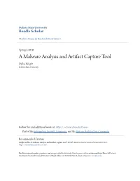 A Malware Analysis and Artifact Capture Tool Dallas Wright Dakota State University
