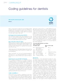 Coding Guidelines for Dentists