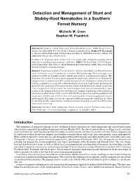 Detection and Management of Stunt and Stubby-Root Nematodes in a Southern Forest Nursery