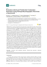 Premature Atrial and Ventricular Contraction Detection Using Photoplethysmographic Data from a Smartwatch