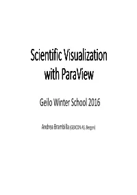 Scientific Visualization with Paraview