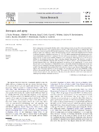 Stereopsis and Aging