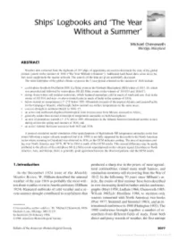 The Year ' Without a Summer"