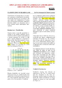 CLASSIFICATION of HEARING LOSS De Wet Swanepoel & Claude Laurent