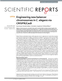 Engineering New Balancer Chromosomes in C. Elegans Via