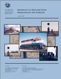 Handbook for Railroad Noise Measurement and Analysis 6