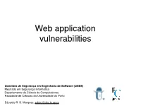 Web Application Vulnerabilities