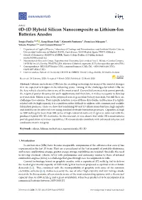 0D-1D Hybrid Silicon Nanocomposite As Lithium-Ion Batteries Anodes