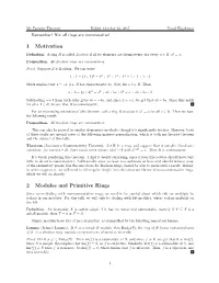 1 Motivation 2 Modules and Primitive Rings