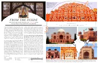 FROM the INSIDE ARCHITECTURE in RELATION to the F E M a L E FORM in the TIME of the INDIAN MUGHAL EMPIRE Itinerary