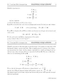 S8: Covariant Electromagnetism MAXWELL's EQUATIONS 1