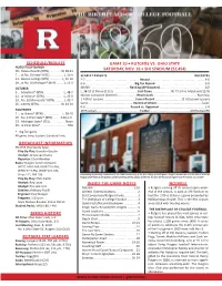 Schedule/Results Broadcast Information Series History