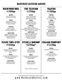 2020 Full Service Menu