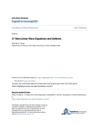 21 Non-Linear Wave Equations and Solitons