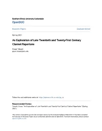 An Exploration of Late Twentieth and Twenty-First Century Clarinet Repertoire