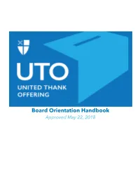 Board Orientation Handbook Approved May 22, 2018