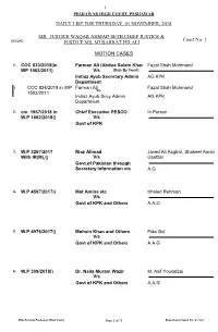 D.B List for 01-11-2018(Thursday