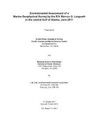 Environmental Assessment of a Marine Geophysical Survey by the R/V Marcus G